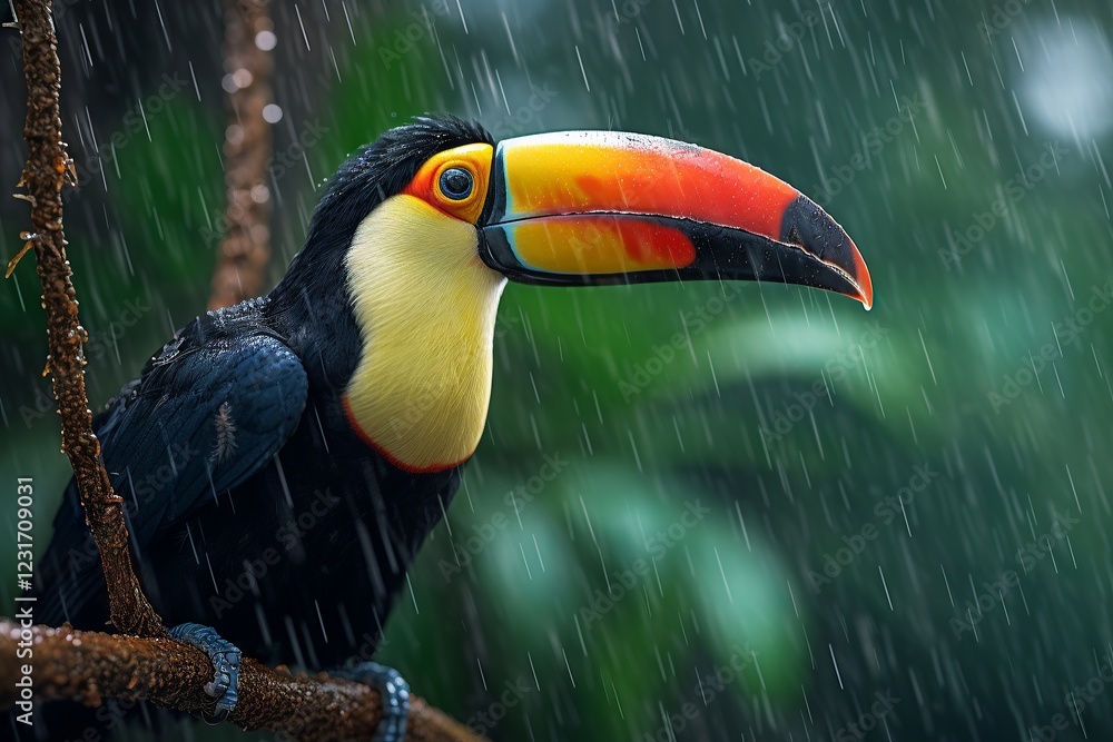 Toucan sits on a branch Generative AI Toucan sits on a branch Generative AI