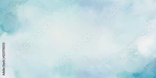 A Gentle and Dreamy Watercolor Background Depicting a Light Blue Sky with Fluffy Clouds Drifting Across, Evoking a Sense of Peace, Calm, and Quiet that Transforms Any Space into a Soothing Retreat.