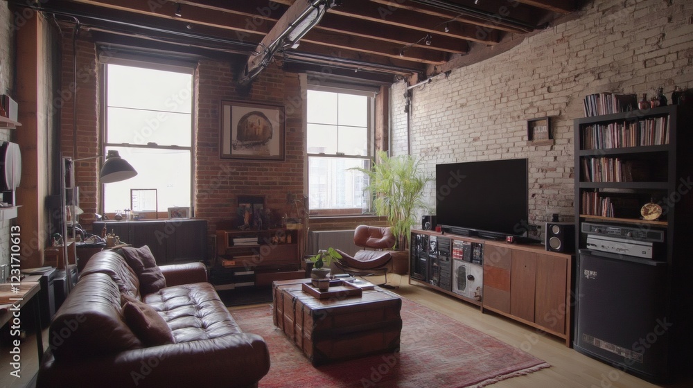 Industrial Chic Loft Apartment Living Room Interior Design Industrial Chic Loft Apartment Living Room Interior Design