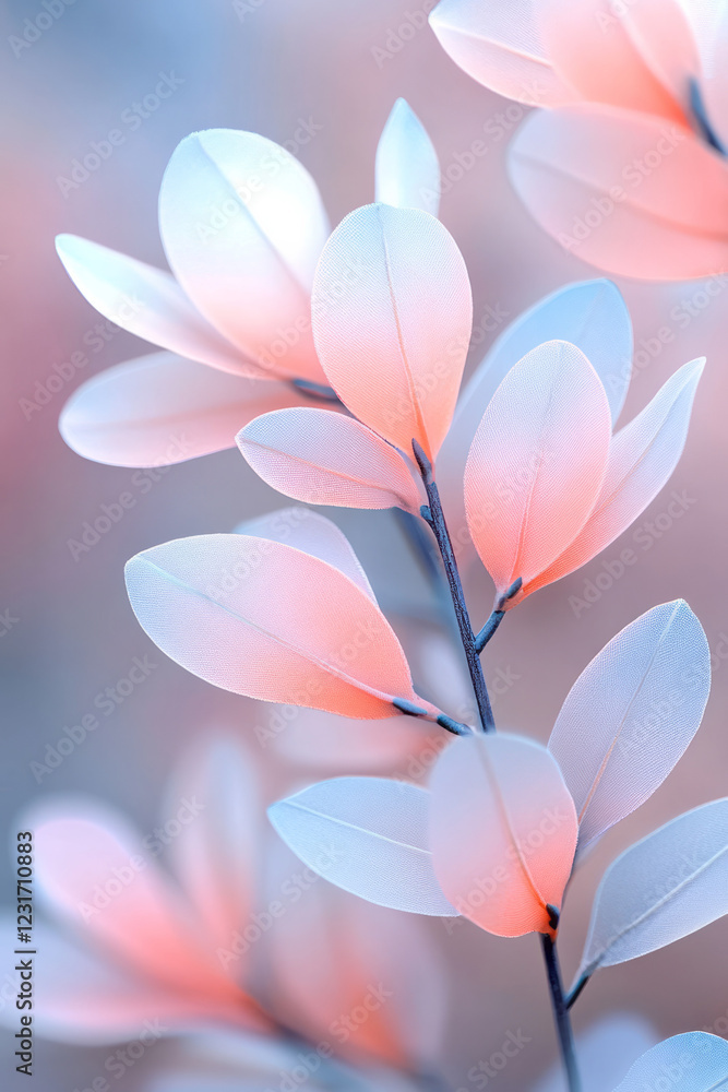 A minimalist composition focusing on the layered shapes of cypress foliage, with faint garden elements blurred in pastel hues behind, A minimalist composition focusing on the layered shapes of cypress foliage, with faint garden elements blurred in pastel hues behind,