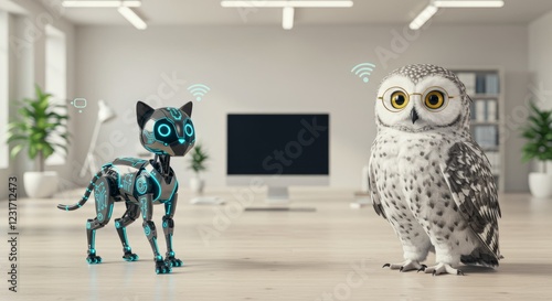 Tech Cat and Wise Owl3 photo