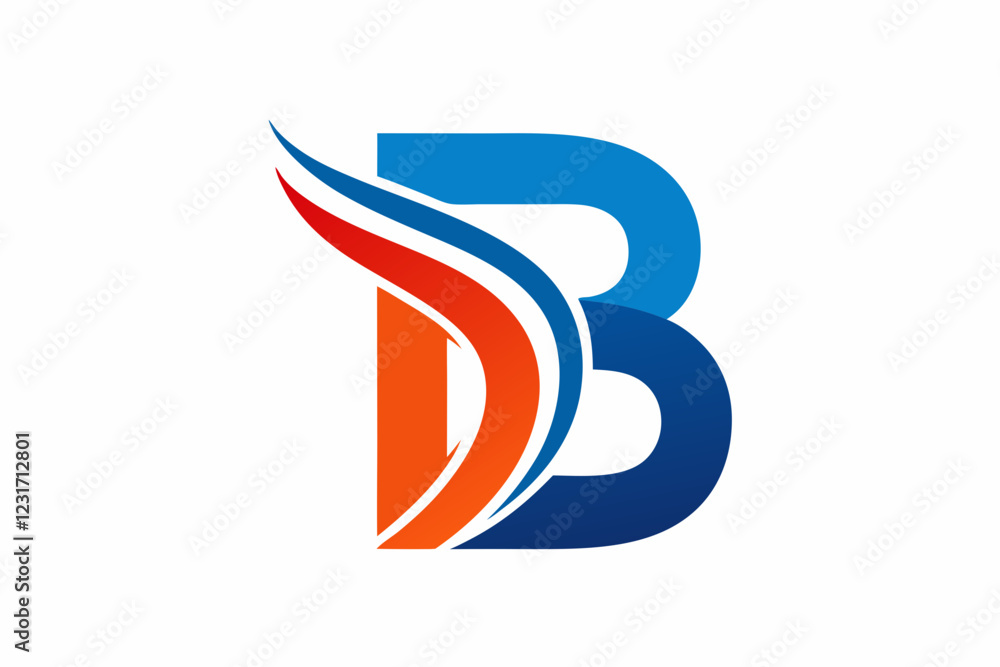 abstract alphabet B logo design abstract alphabet B logo design