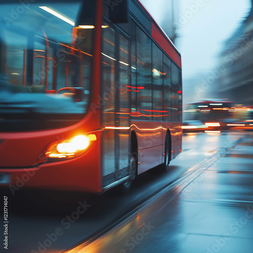 Bus transportation in motion