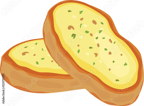 garlic bread toast illustration 