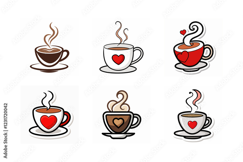 Obraz premium cup of coffee with hearts