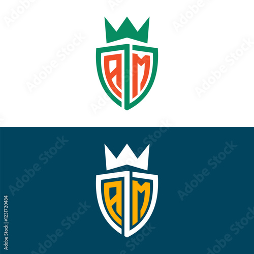 AM MA letter logo set design