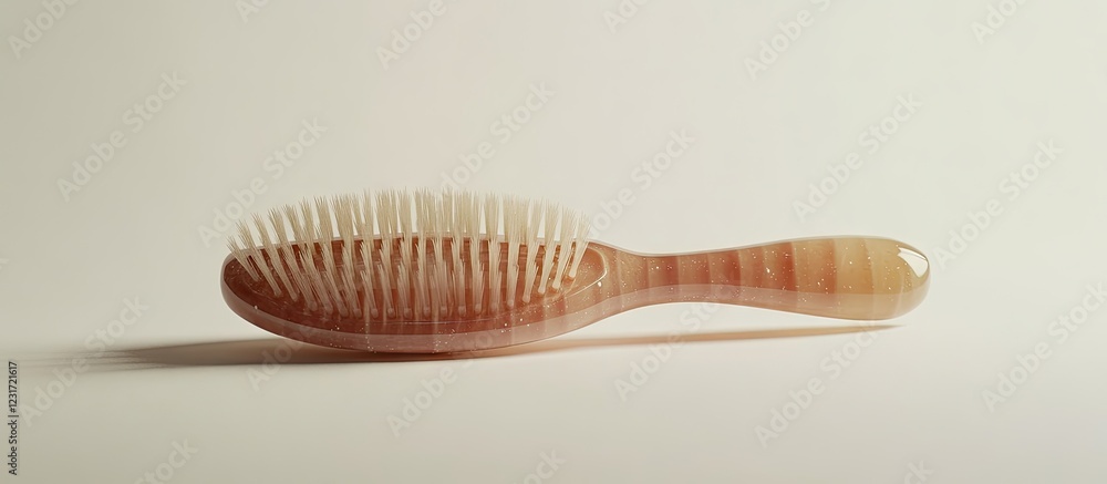 Soft pastel-colored space hairbrush with unique design and functionality showcasing its bristles against a light neutral background for everyday use. Soft pastel-colored space hairbrush with unique design and functionality showcasing its bristles against a light neutral background for everyday use.