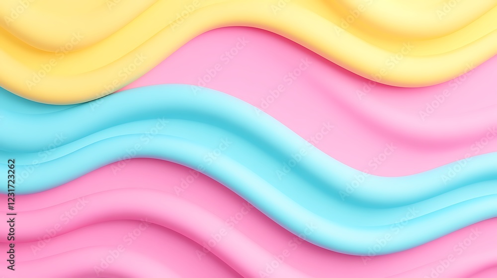 Colorful Wavy Patterns in Soft Pastel Shades of Yellow, Pink, and Blue for Creative Backgrounds and Designs Colorful Wavy Patterns in Soft Pastel Shades of Yellow, Pink, and Blue for Creative Backgrounds and Designs