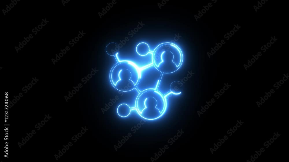 Glowing Networking icon on dark background. Neon animated Networking symbol. Digital Networking icon Glowing Networking icon on dark background. Neon animated Networking symbol. Digital Networking icon