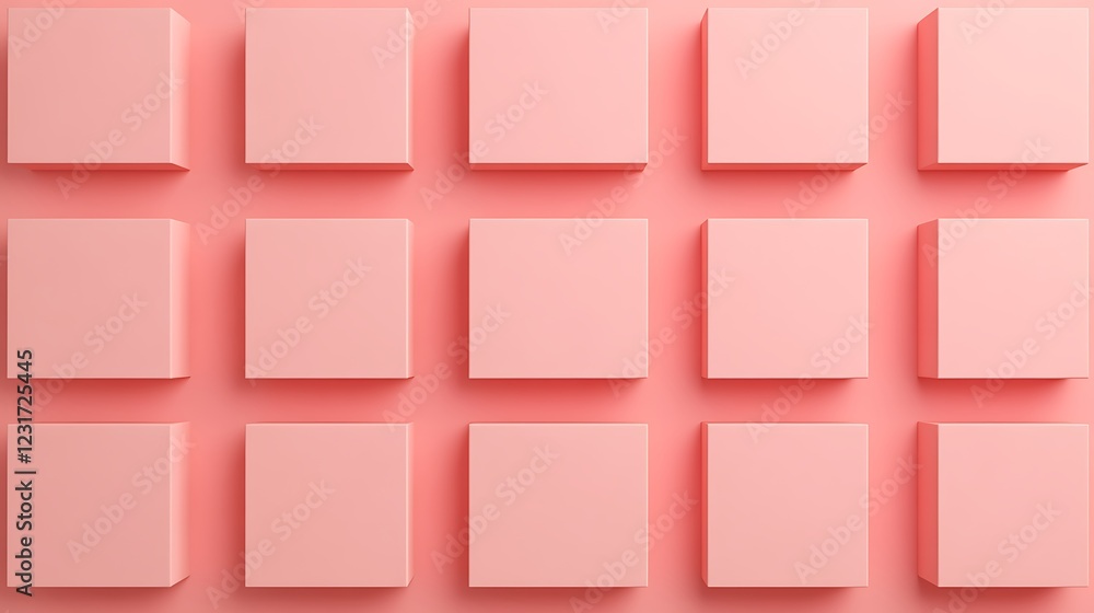 Minimalist Composition of Pink Square Boxes on a Pink Background for Modern Design Concepts and Layouts Minimalist Composition of Pink Square Boxes on a Pink Background for Modern Design Concepts and Layouts