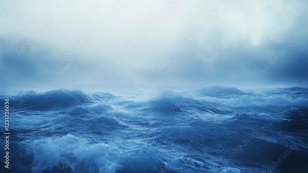 Dramatic Ocean Waves Under a Moody Sky Dramatic Ocean Waves Under a Moody Sky
