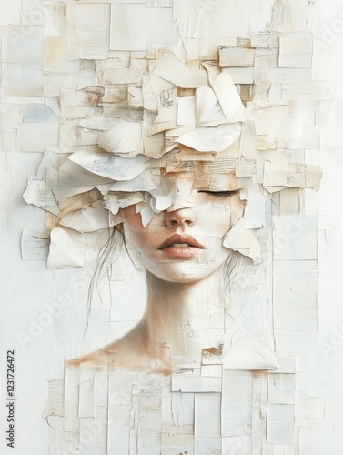 Fragmented Serenity: A Portrait in White