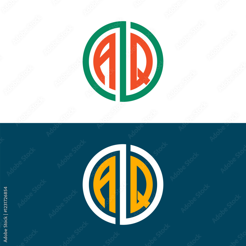 AQ QA letter logo set design AQ QA letter logo set design