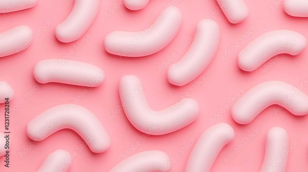 Playful pastel pink background with soft curvy shapes creating a dynamic abstract composition for creative projects Playful pastel pink background with soft curvy shapes creating a dynamic abstract composition for creative projects