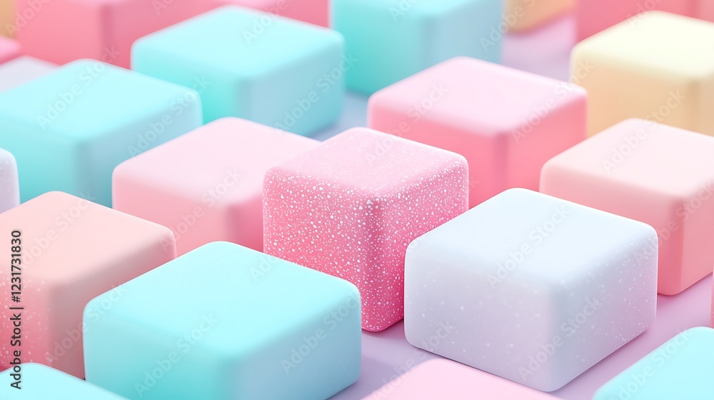 Soft Pastel Colored Cubes in a Creative Arrangement for Background and Design Use Soft Pastel Colored Cubes in a Creative Arrangement for Background and Design Use
