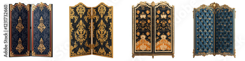 Exquisitely crafted antique wooden furniture featuring intricate Baroque inspired patterns and ornamental details photo