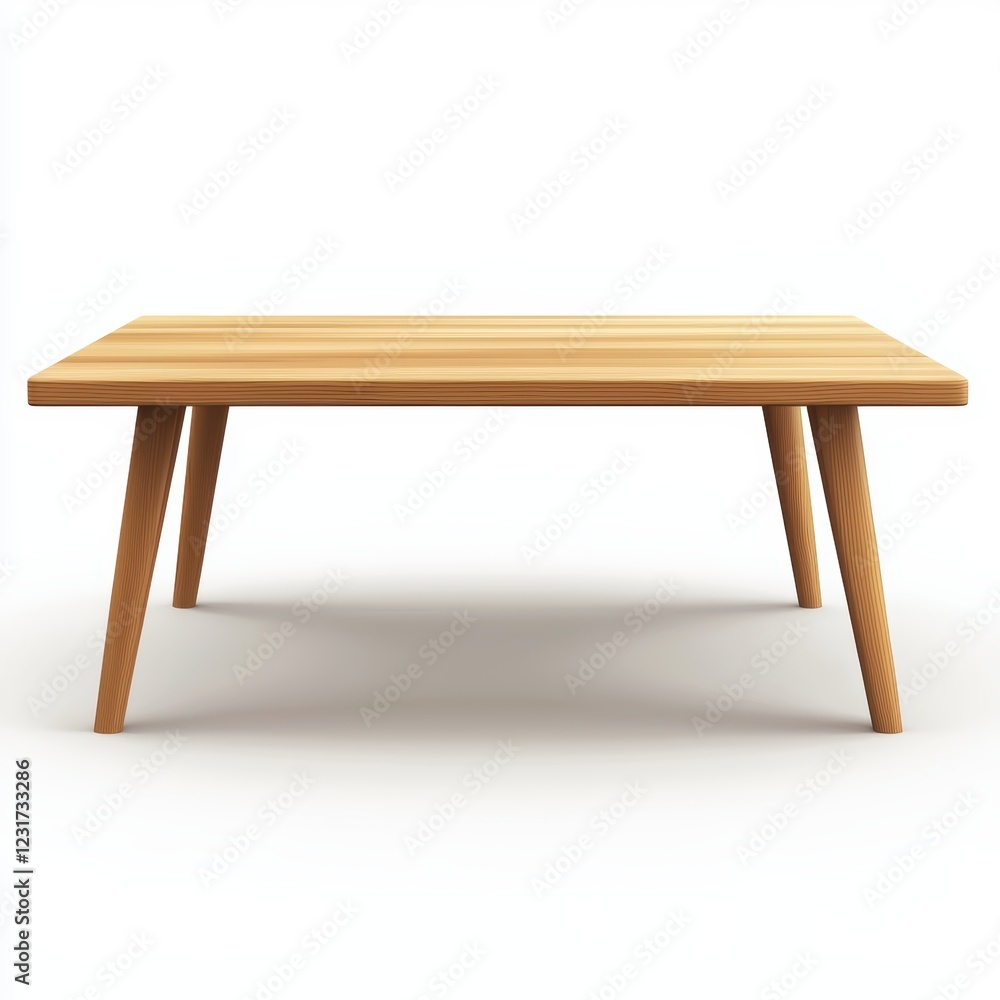 sleek wooden dining table with modern legs, isolated on a clean white background sleek wooden dining table with modern legs, isolated on a clean white background