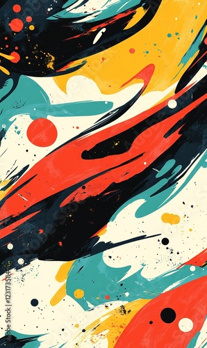 Abstract Swirl Painting  Bold Colors   Textures