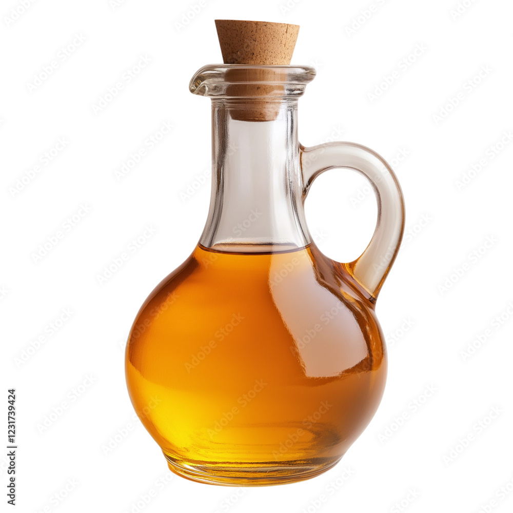 Homemade apple vinegar isolated on transparent background Generative Ai. Homemade apple vinegar isolated on transparent background Generative Ai.