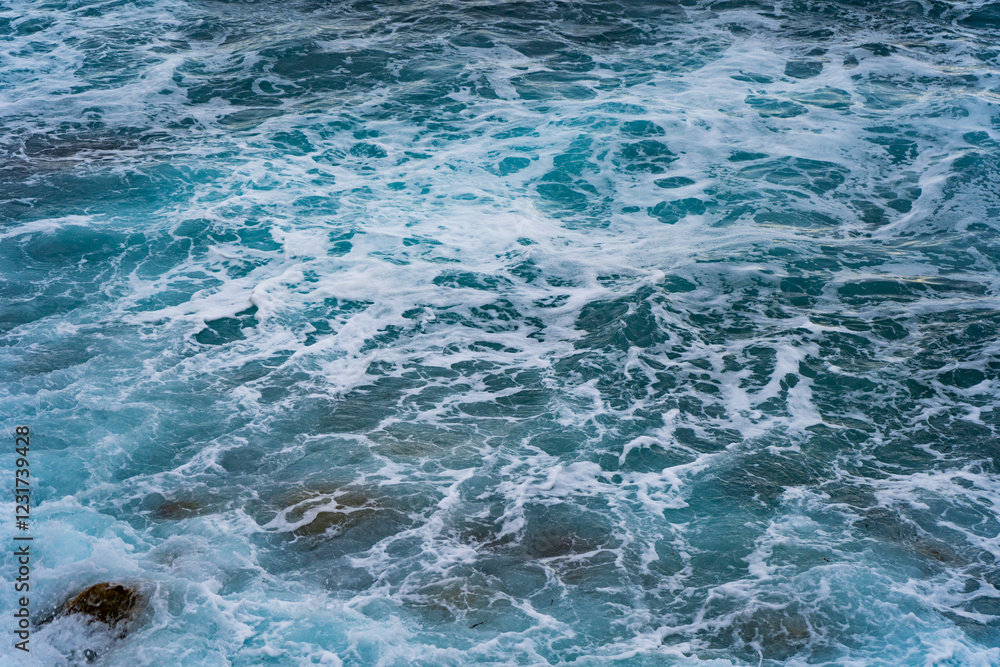 sea foam in blue water - background, photo wallpaper sea foam in blue water - background, photo wallpaper