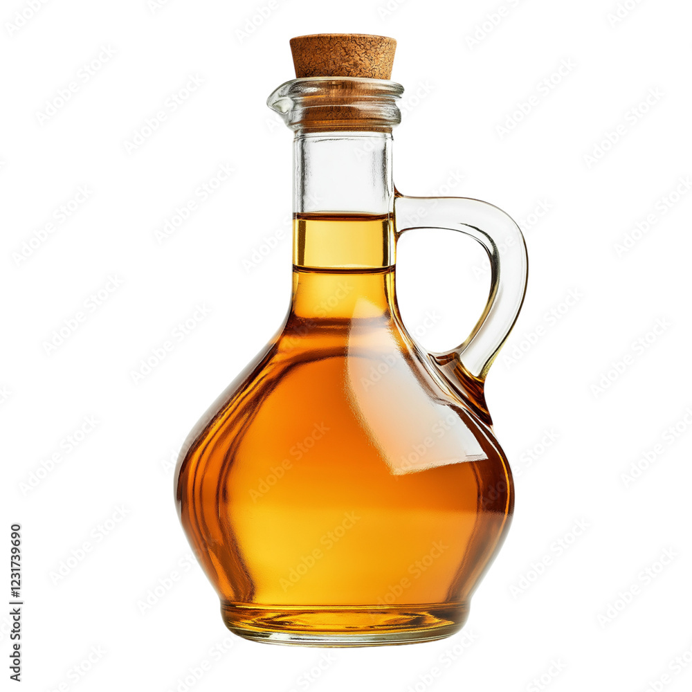 Homemade apple vinegar isolated on transparent background Generative Ai. Homemade apple vinegar isolated on transparent background Generative Ai.