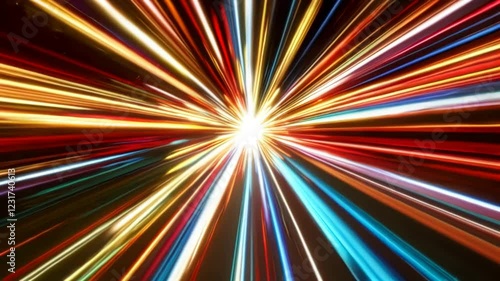 Wallpaper Mural Radiant Burst - Colorful Light Speed Background Animation - 4K Abstract Visuals Torontodigital.ca