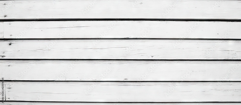 Obraz premium White wooden planks background with horizontal lines in light shades, offering a rustic charm perfect for projects and design layouts.