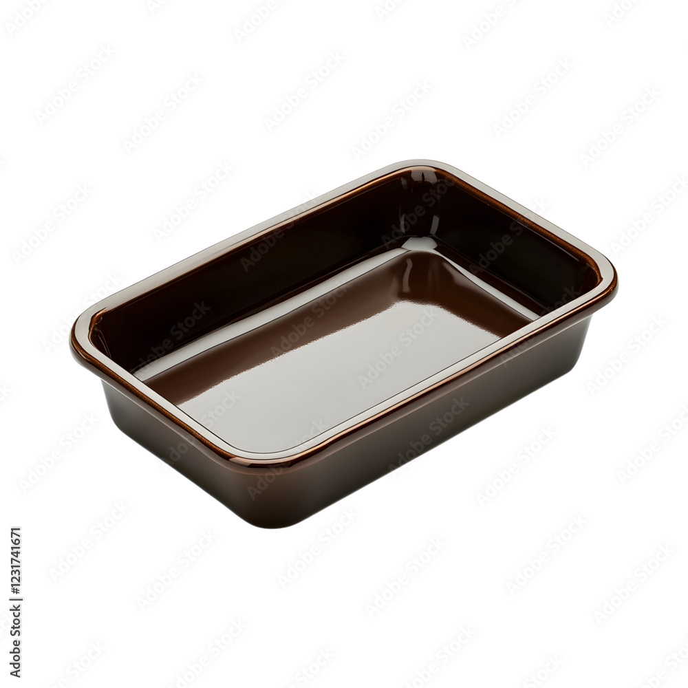 Sleek Ceramic Brownie Pan with White Rim Isolated on Transparent Background Sleek Ceramic Brownie Pan with White Rim Isolated on Transparent Background