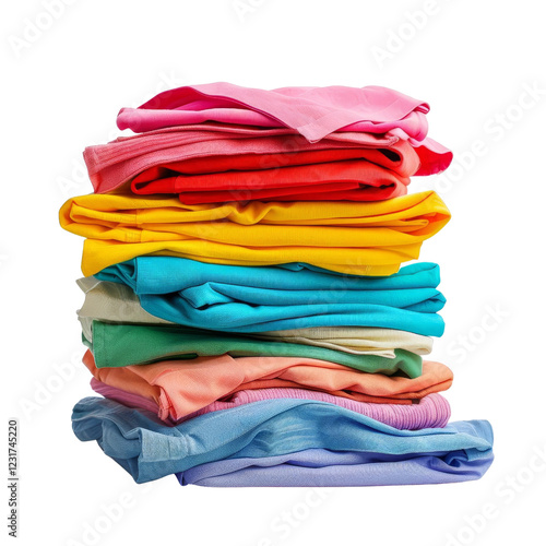 Wallpaper Mural Colorful stack of neatly folded clothes in various shades, ideal for fashion, laundry, and clothing-related concepts. Torontodigital.ca
