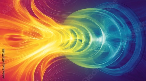 Wallpaper Mural Abstract illustration of energy waves merging, showcasing vibrant colors and fluid motion. Torontodigital.ca