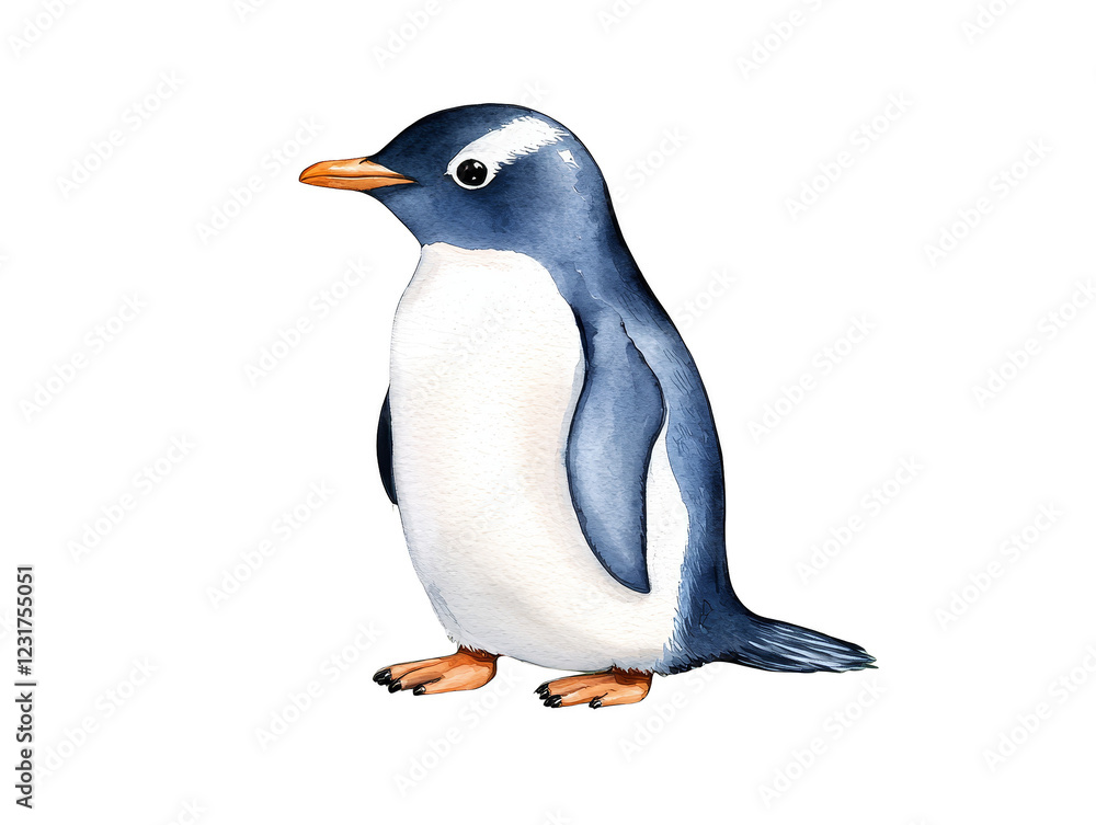 Fototapeta premium Striking penguin portrait, showcasing a unique blue and black beak in majestic detail