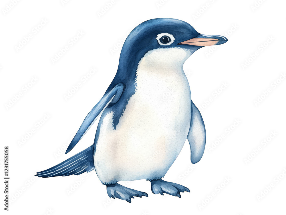 Fototapeta premium Adorable penguin relaxing on a cozy plaid blanket, captivating wildlife portrait