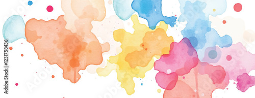 Holi colorful abstract liquid watercolor background with artistic, paint, splashes, grunge, splatter, texture, powder, Artwork for creative banner, card, template, effect, ink, blot design vector
