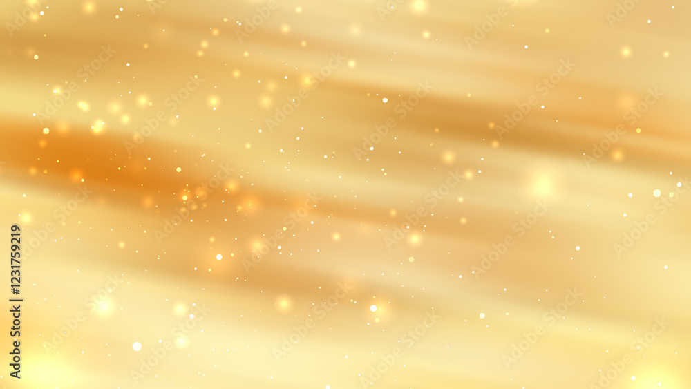 Obraz premium Golden light streaks and glowing particles form a radiant background..