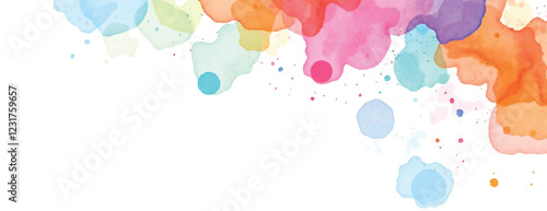 Holi colorful abstract liquid watercolor background with artistic, paint, splashes, grunge, splatter, texture, powder, Artwork for creative banner, card, template, effect, ink, blot design vector