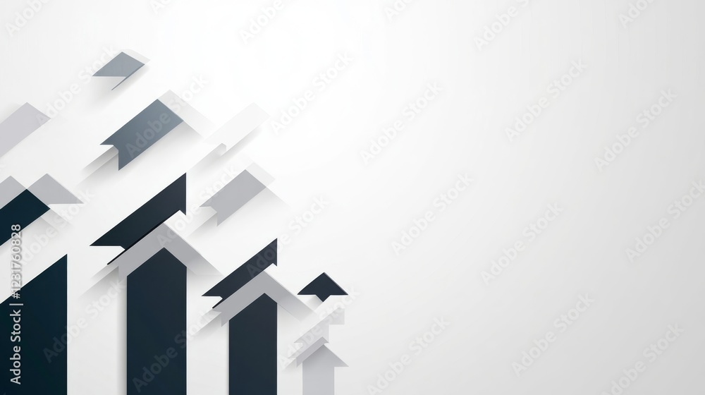 Abstract Grey and Black Arrows Upward Trending Graphic Design Abstract Grey and Black Arrows Upward Trending Graphic Design