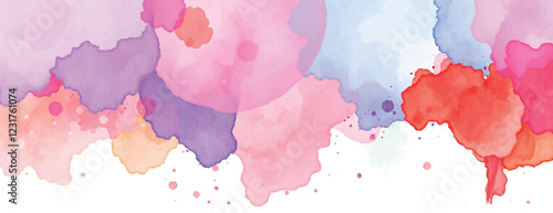 Holi colorful abstract liquid watercolor background with artistic, paint, splashes, grunge, splatter, texture, powder, Artwork for creative banner, card, template, effect, ink, blot design vector