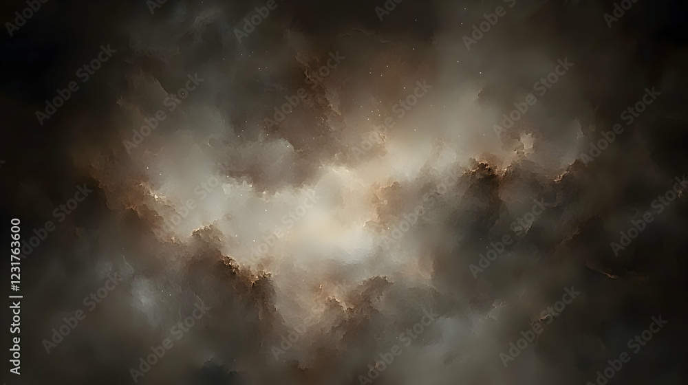 Dark, swirling cloudscape; ethereal light penetrates; cosmic background; ideal for fantasy or science fiction Dark, swirling cloudscape; ethereal light penetrates; cosmic background; ideal for fantasy or science fiction