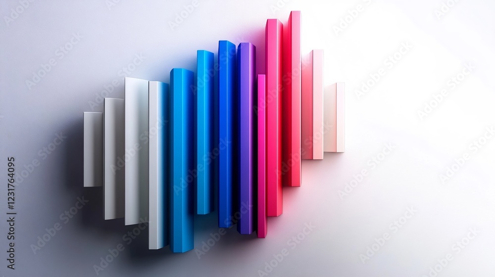 Abstract Colorful 3D Geometric Shapes Design