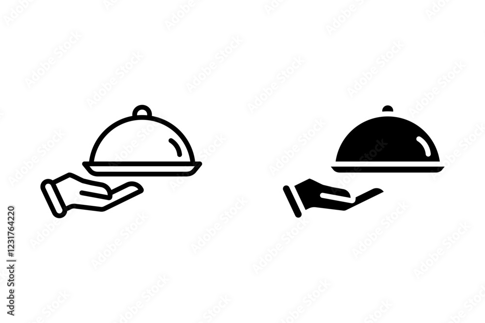 Food Serving Icon set illustration design on white background Food Serving Icon set illustration design on white background