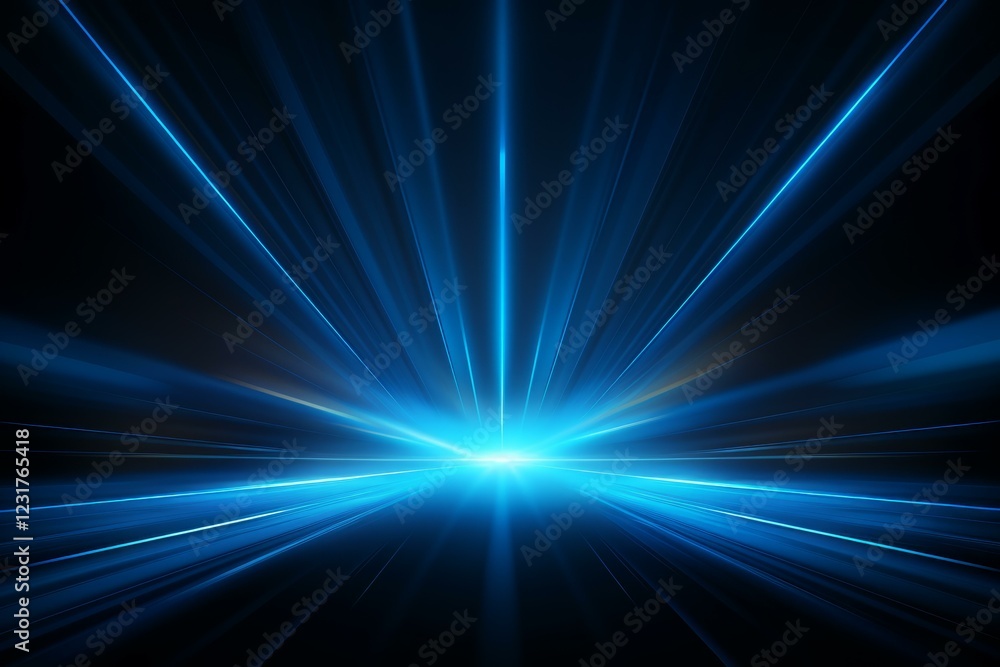 Bright blue rays of light are expanding from the center on a dark background, creating a dramatic and vibrant visual effect Bright blue rays of light are expanding from the center on a dark background, creating a dramatic and vibrant visual effect