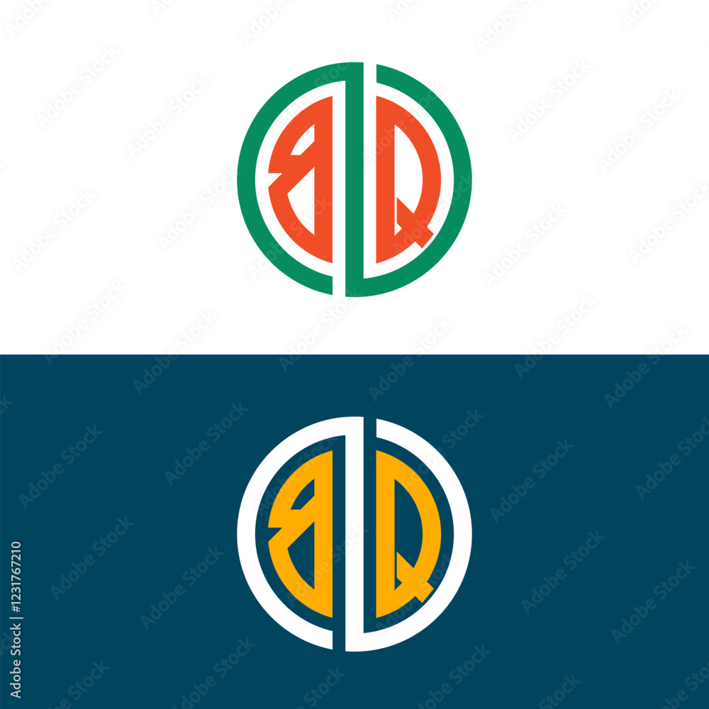 Fototapeta premium BQ QB letter logo set design