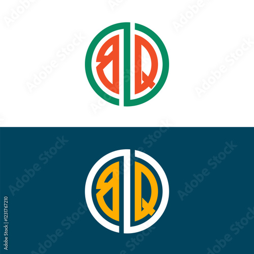 BQ QB letter logo set design