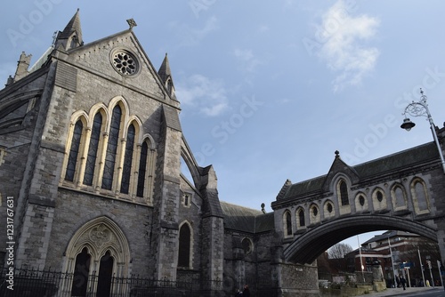 Photography Detail of the facade of a church in Dublin