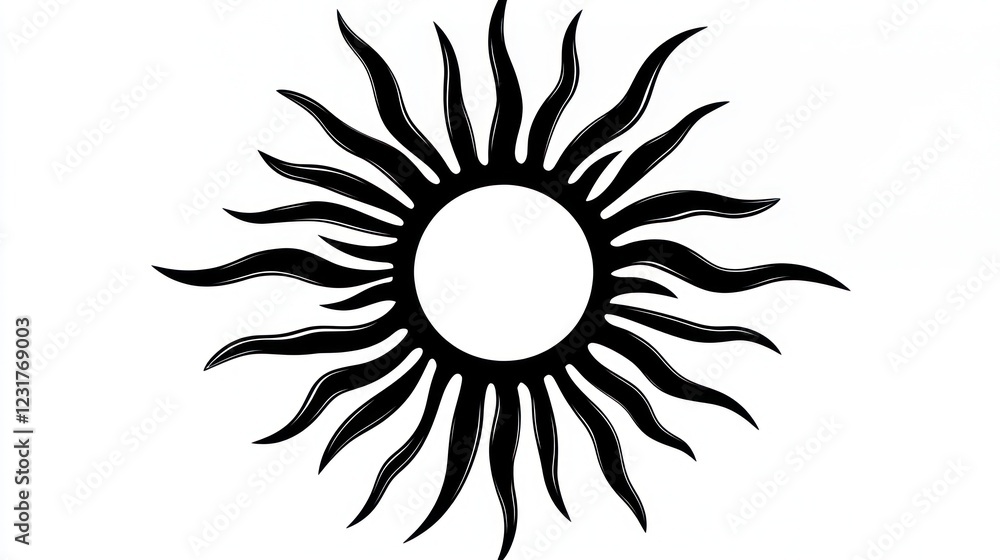 Black sun graphic design, isolated on white, for web or print Black sun graphic design, isolated on white, for web or print