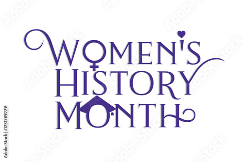 Women's history month celebration in march,Women's History Month vector  Typography,Womens History Month Title Text.