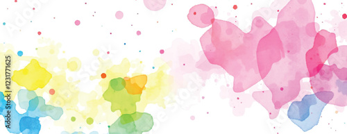 Holi colorful abstract liquid watercolor background with artistic, paint, splashes, grunge, splatter, texture, powder, Artwork for creative banner, card, template, effect, ink, blot design vector