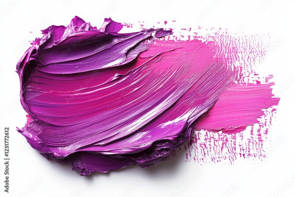 Creative use of purple acrylic paint with dynamic brush strokes on a clean canvas background Creative use of purple acrylic paint with dynamic brush strokes on a clean canvas background