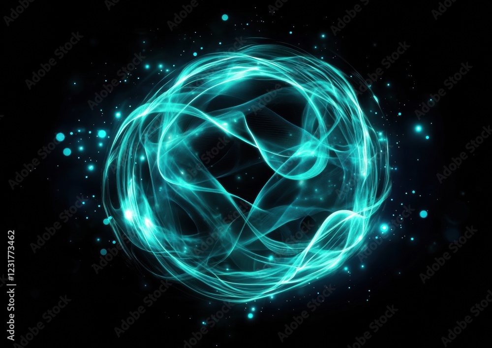 Obraz premium A blue glowing orb with a black background