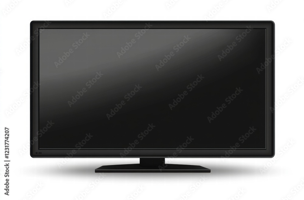 A black flat screen television is on a white background A black flat screen television is on a white background